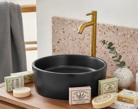 BACHA REDONDA OBSIDIANA (40CM)