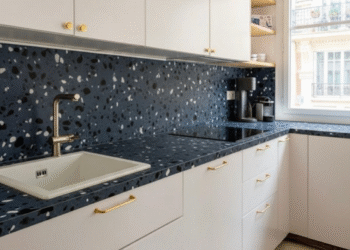 REVESTIMIENTO TERRAZO AZUL